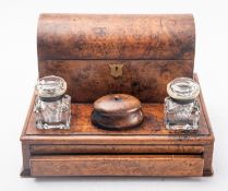 A Victorian walnut writing box,