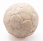 A 1972/73 Manchester United autographed football.