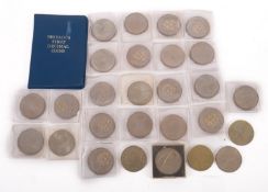 A collection of Cupro-nickel crown sized coins