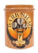 A 19th century stoneware 'Dark Shag' tobacco jar,