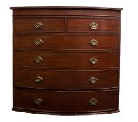 A Georgian mahogany bow fronted chest of drawers, circa 1815.