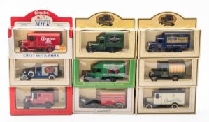 A collection of Lledo Days Gone diecast commercial vehicles.