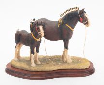Border Fine Arts 'Champion Mare and Foal' figural group,