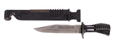 A 1980s British Army SA80 bayonet and scabbard.
