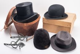 Two 20th Century black Bowler Hats.