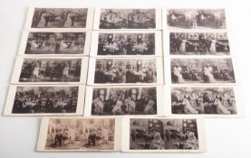 A set of fourteen stereoscope cards 'Is marriage a failure?':, unsigned, with manuscript titles.