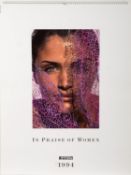 A collection of nine Pirelli calendars.