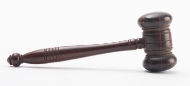 A late 19th/early 20th century rosewood gavel,