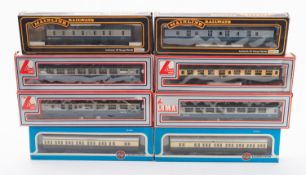 Eight OO/HO passenger coaches. From Lima, Mainline and Airfix, in various liveries, all boxed.