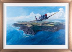 Miles G (British, b.1941) - 'Bolt Head Airshow' - acrylic on canvas board - 63cm x 88cm - framed.