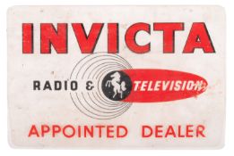 A mid 20th Century perspex Invicta sign.