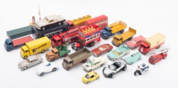 Eight Dinky Diecast trucks and lorries.