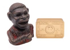 An American cast iron mechanical money bank.