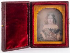 A group of three 19th century daguerreotype portraits, one of a young girl the others of gentleman ,