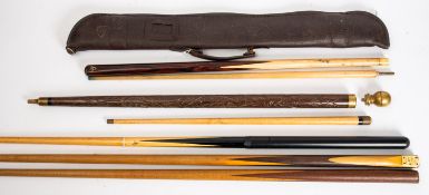 A Joe Davis Champion snooker cue.