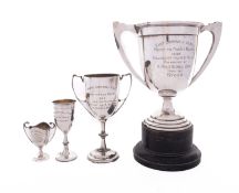 An East Cornwall Hunt silver twin handled trophy Page, Keen & Page 1935.