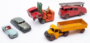 Six Dinky diecast vehicles.