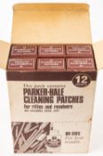 A box of 12 vintage Parker-Hayle cleaning patches. For large calibre rifles and revolvers etc.