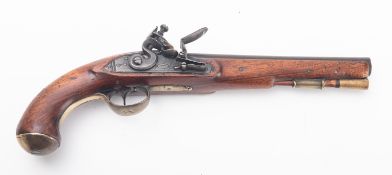 A 19th century flintlock pistol, unsigned,