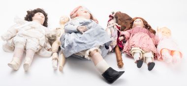 A collection of early 20th Century and later bisque and porcelain head dolls.