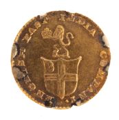 East India Company Madras Presidency Gold 5 Rupees, Ex Mount, Scarce. Weight approx 3.87gm.