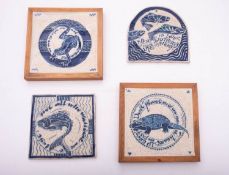 Iris Milward [Contemporary] four Poetry Tiles,