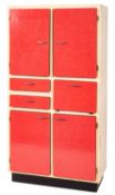 A French painted and melamine kitchen cupboard,