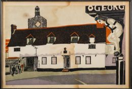 * Sheila Robinson (British, 1925 - 1988) - 'Felstead' - Linocut