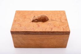 Workshop of Robert 'Mouseman' Thompson (Kilburn), an oak box and cover, of rectangular form,