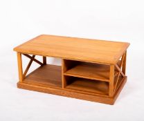 An oak low table,