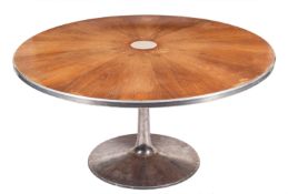 Poul Cadovius for France & Son, circa 1960s, a 'Starburst' rosewood and aluminium dining table,