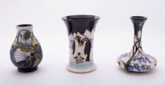 Three Moorcroft pottery vases,