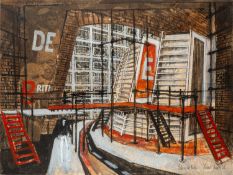 * Michael Annals (British, 1938 - 1990) - 'Solo - lst Sketch' - Pen, ink and watercolour - 46 x 61.