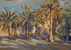 Frank Forty (British, 1902-1996) - Tropical landscape with palms