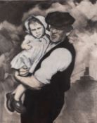 Anna Lockwood (British, 20th Century) - 'Miner and granddaughter'