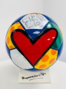 Romero Britto (b 1963-) 'Ball with Heart' mixed media, signed by the artist and numbered