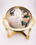 A brass mounted terrestrial table globe,