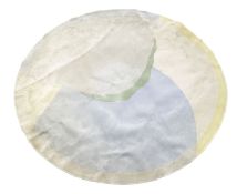 A 'Mewes' German hand tufted John Günther design circular carpet in pastel blue, grey, green,