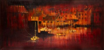 Les Spence (British, Contemporary) - Harbour scene