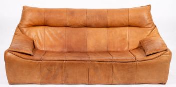 Gerard van den Berg for Montis, a Dutch leather sofa, circa 1970s; 84cm high, 200cm wide,