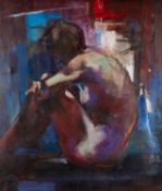 * Crawfurd Adamson (British b. 1953) - Seated In Profile - Oil on canvas