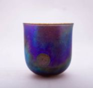 Siddy Langley [Contemporary] a glass vase of oval profile the exterior decorated with a lustrous