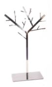 A chromium plated metal hall stand modelled in the form of an abstract tree,