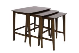 Remploy Furniture, a nest of three beech and laminate occasional tables,