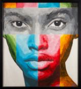 Anonymous (Contemporary) - Abstract portrait.- Oil on canvas - 95 x 85.5cm, 102 x 92cm framed.