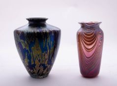 Two studio glass vases,