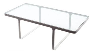 Naughtone, a white painted steel and glass 'Trace' coffee table,