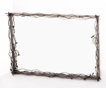 A metal framed rectangular wall mirror,