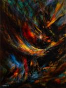 Leonardo Nierman (Mexican/American,1932 - 2023) - 'The Comet' - Oil on board - 80 x 60cm,
