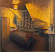 Hugo Lines (British, Contemporary) - 'Room Six The Whole Room' - Oil on board - 65 x 68.